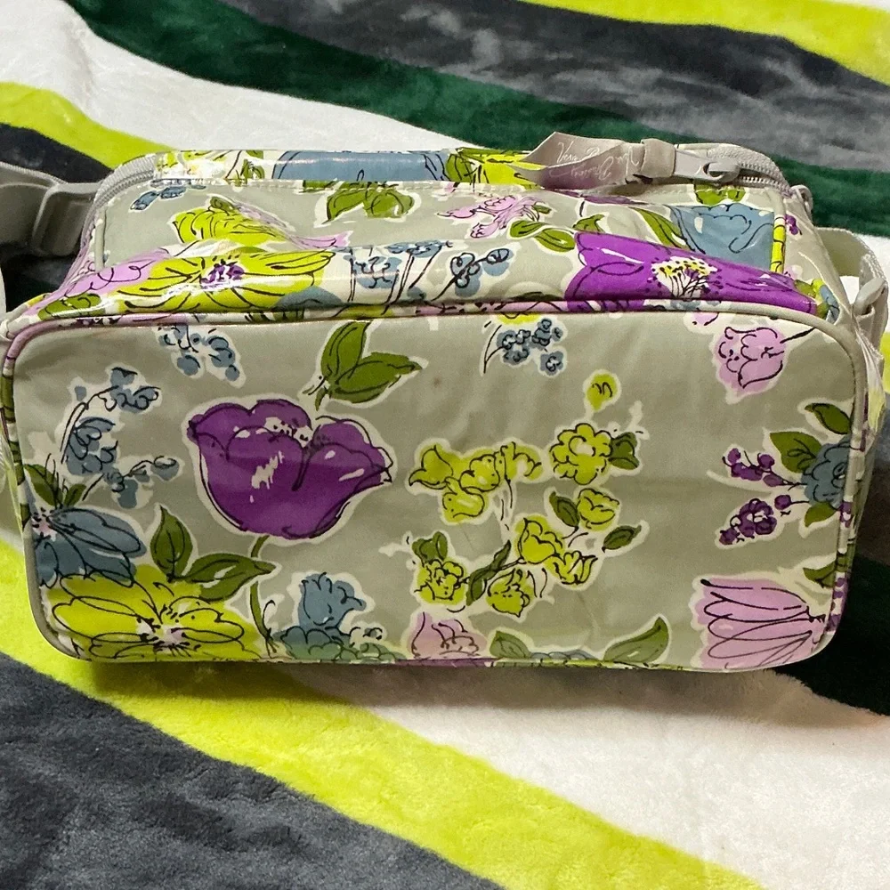 Vera Bradley Floral Lunch Bag in Purple and Green